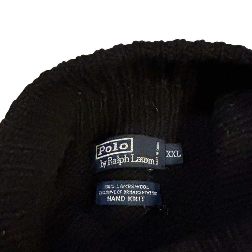 Polo by Ralph Lauren Men's Black Lambswool Turtle Neck Sweater Dog XXL Vintage - Picture 5 of 10
